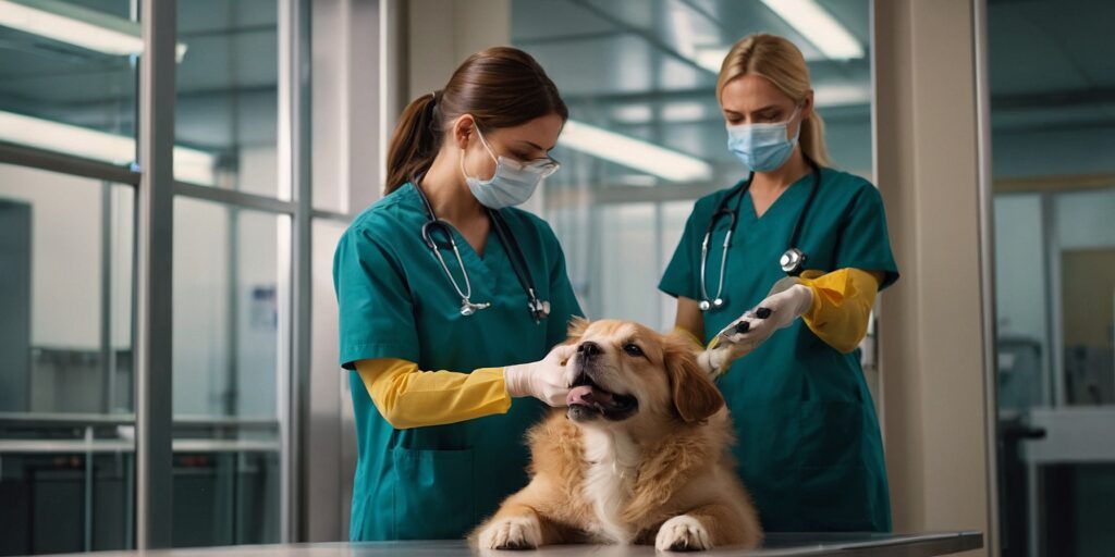 Une image illustrant un vétérinaire vaccinant un chiot.